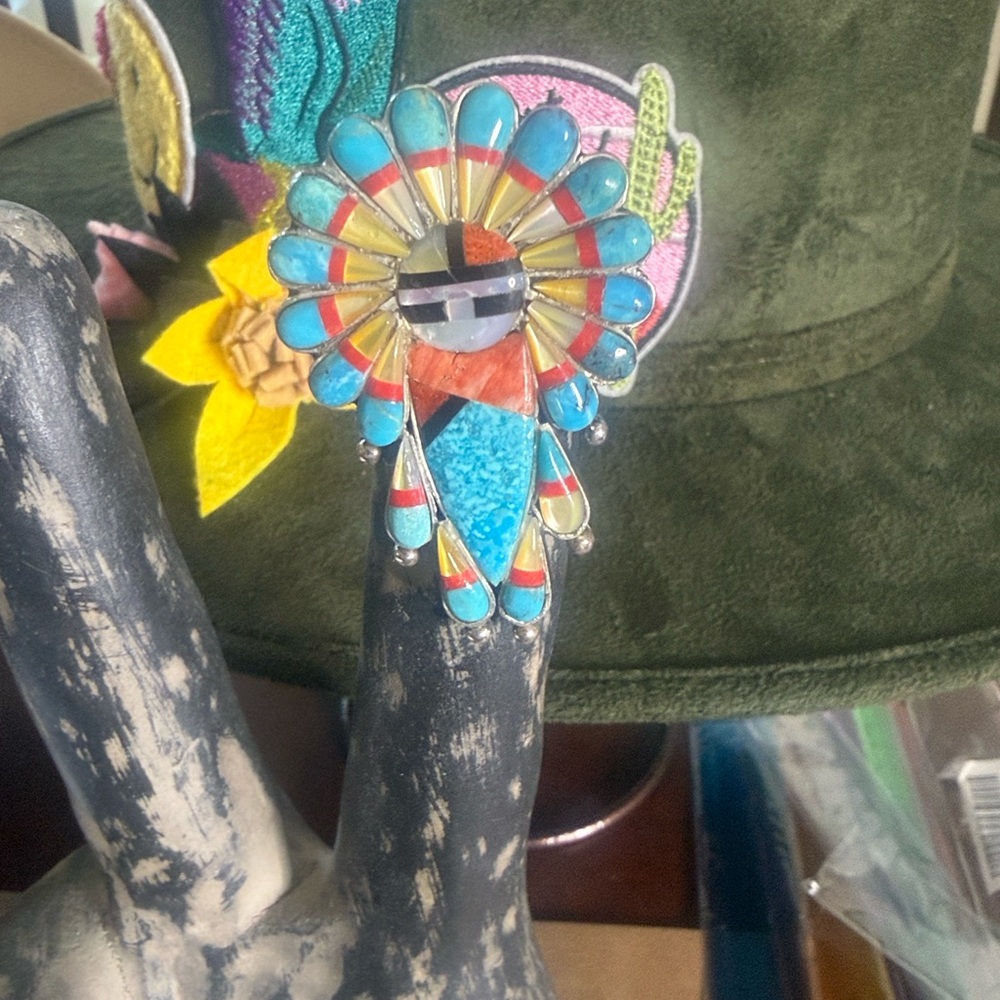 Sun Face Native Zuni Inspired ring